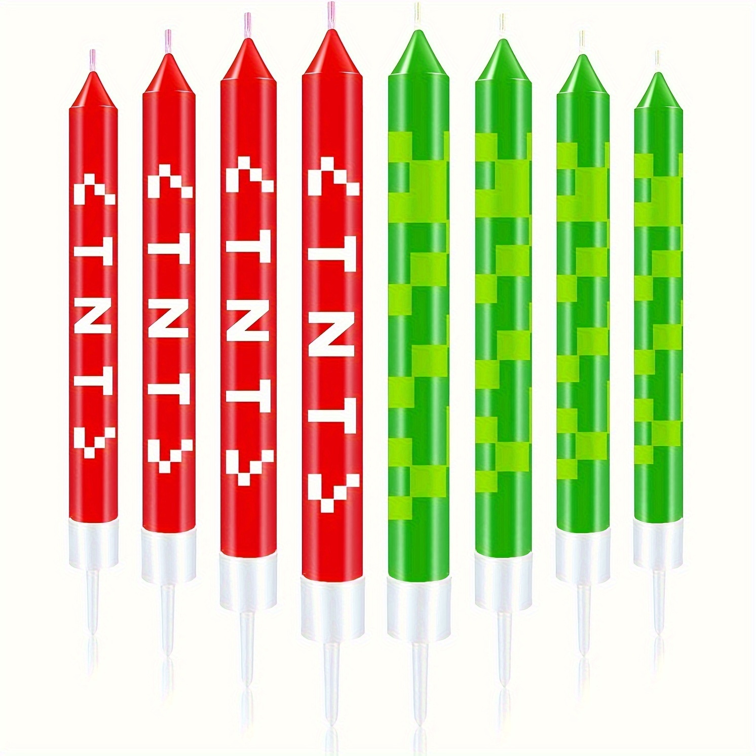 Unity Candle Set - 12/24 шт. зеленых свечей-пикселей для торта,