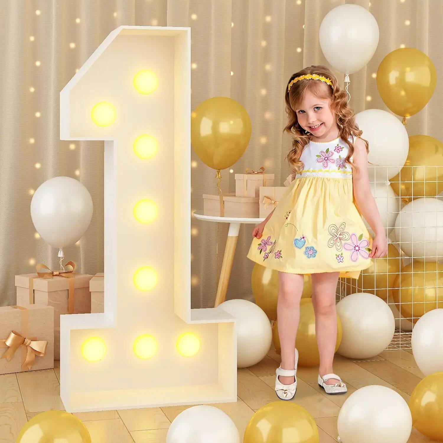 Confetti Balloon Set - Гигантская светодиодная цифра для детского дня