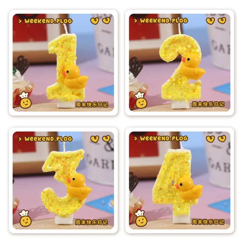 Unity Candle Set - 3D мини-желтые утки, тематические свечи для